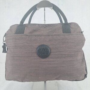 Kipling Chambray Double Handle Hand Bag Brown - Pre-Owned - Authentic